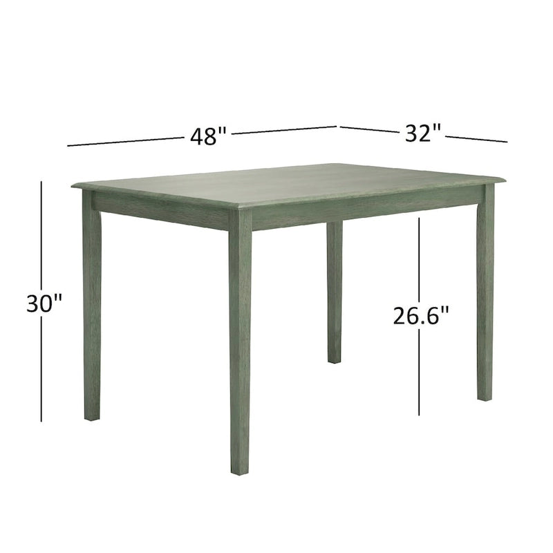 Set da pranzo 5 pezzi verde salvia antico – Sedie con schienale a finestra / a doghe / Mission / a pioli