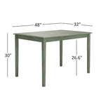 Set da pranzo 5 pezzi verde salvia antico – Sedie con schienale a finestra / a doghe / Mission / a pioli