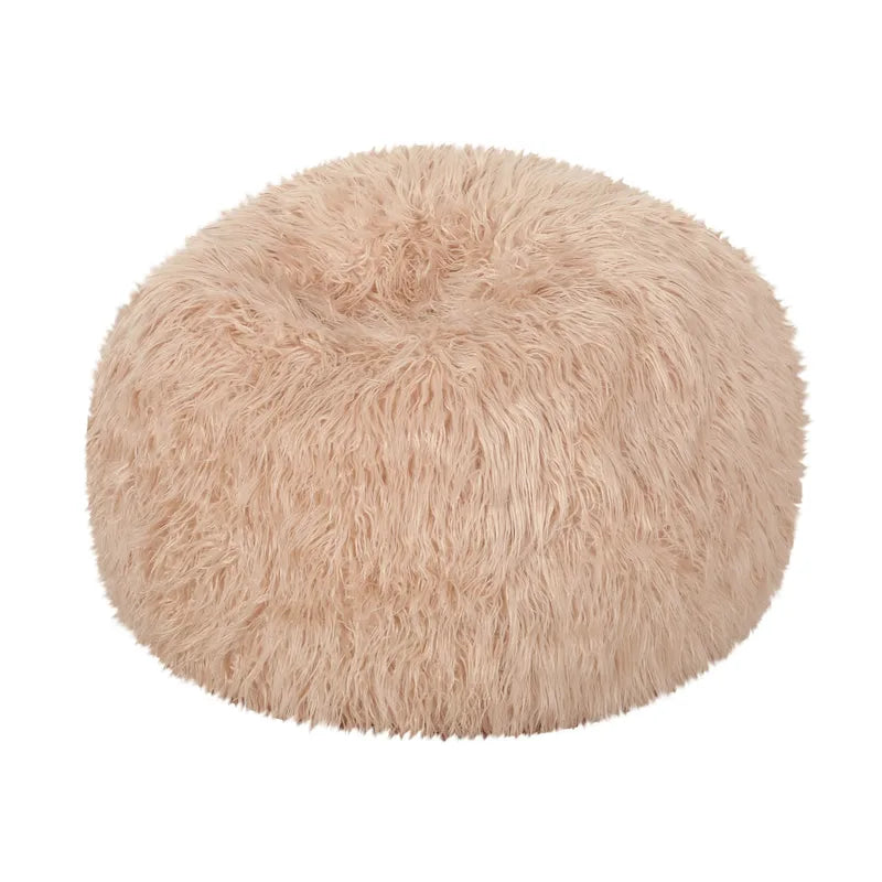 Poltrona Sacco in Ecopelliccia Shaggy, Posto Singolo – Grigio Argento / Rosa Beige / Lavanda / Bianco