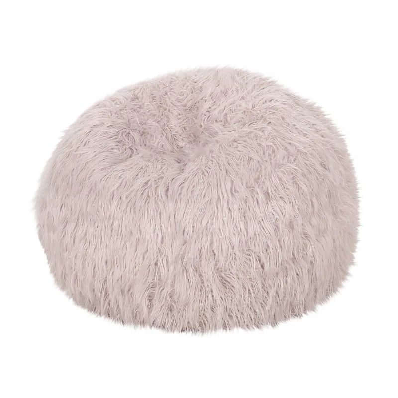 Poltrona Sacco in Ecopelliccia Shaggy, Posto Singolo – Grigio Argento / Rosa Beige / Lavanda / Bianco