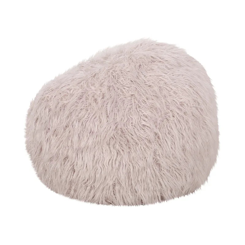 Poltrona Sacco in Ecopelliccia Shaggy, Posto Singolo – Grigio Argento / Rosa Beige / Lavanda / Bianco