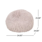 Poltrona Sacco in Ecopelliccia Shaggy, Posto Singolo – Grigio Argento / Rosa Beige / Lavanda / Bianco