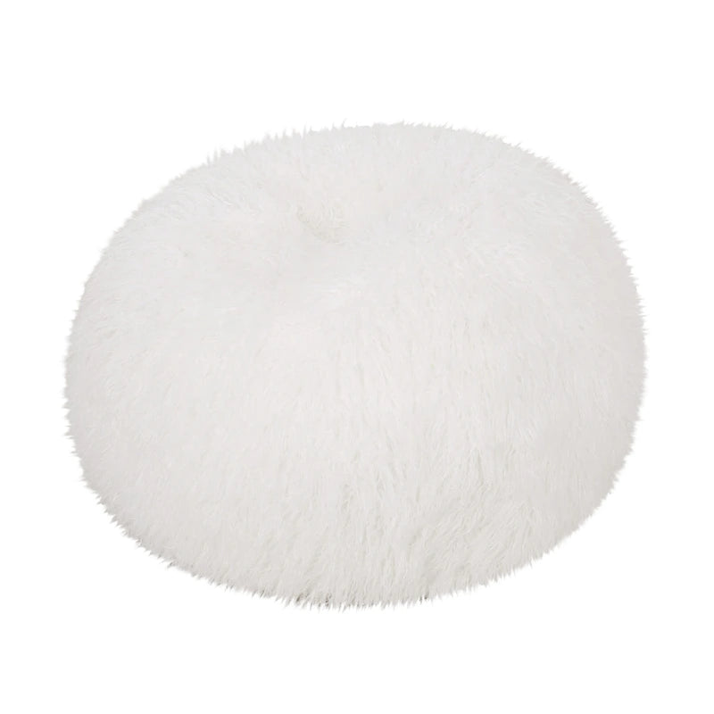 Poltrona Sacco in Ecopelliccia Shaggy, Posto Singolo – Grigio Argento / Rosa Beige / Lavanda / Bianco