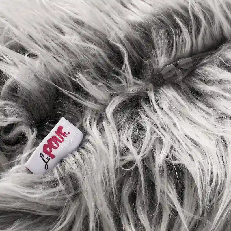 Poltrona Sacco in Ecopelliccia Shaggy, Posto Singolo – Grigio Argento / Rosa Beige / Lavanda / Bianco