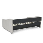 Divano Letto in Tessuto Trapuntato Beige/Grigio con Letto Estraibile – Matrimoniale/Una Piazza e Mezza, Posti a Sedere e Letto per 2 Persone