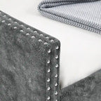 Divano Letto in Tessuto Trapuntato Beige/Grigio con Letto Estraibile – Matrimoniale/Una Piazza e Mezza, Posti a Sedere e Letto per 2 Persone