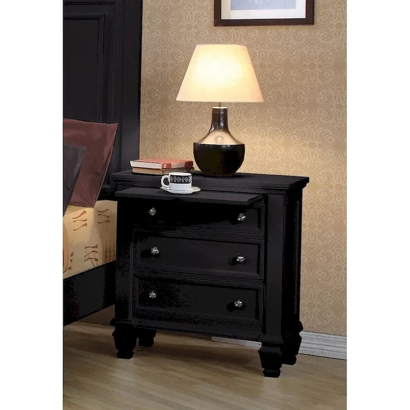Set camera da letto 3 pezzi con pannelli Cappuccino / Bianco / Nero – Queen / Eastern King / California King
