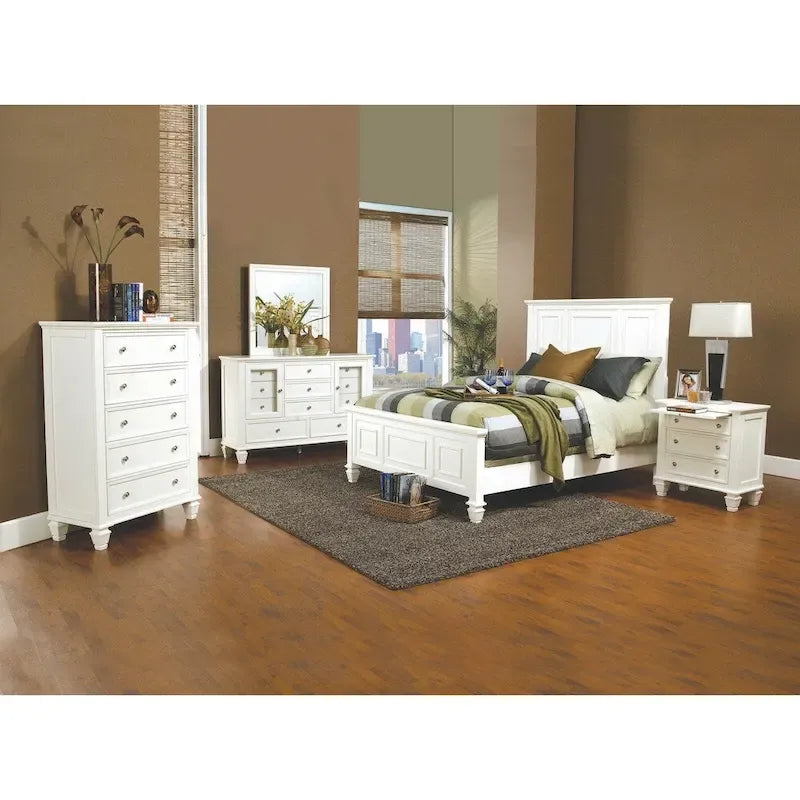 Set camera da letto 3 pezzi con pannelli Cappuccino / Bianco / Nero – Queen / Eastern King / California King
