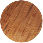 Tavolino da Caffè Rotondo Marrone, Piano in Legno e Base a X in Metallo Nero, Stile Industriale