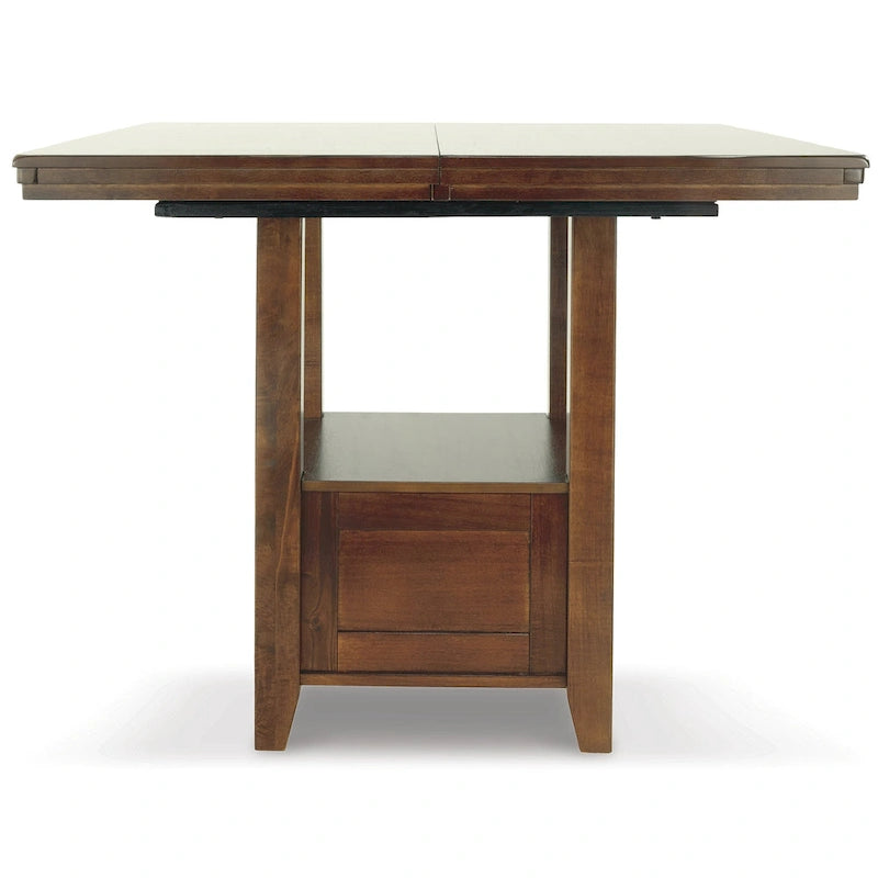 Set da pranzo da 5 pezzi in marrone medio, altezza bancone, per 6 persone