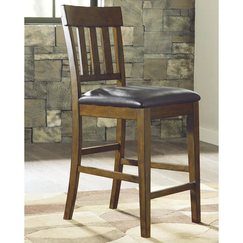 Set da pranzo da 5 pezzi in marrone medio, altezza bancone, per 6 persone