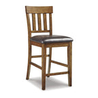 Set da pranzo da 5 pezzi in marrone medio, altezza bancone, per 6 persone