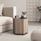 Tavolino esagonale grigio con cassetti, 2 dimensioni