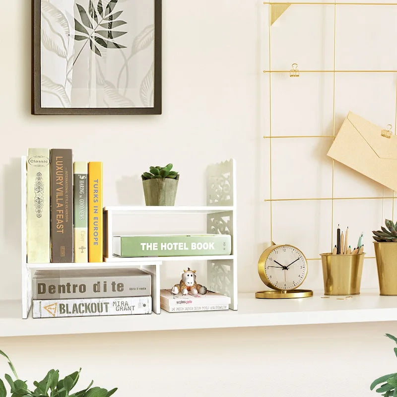 Organizzatore da scrivania in legno retrò a 2 pezzi bianco/bianco sporco