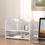Organizzatore da scrivania in legno retrò a 2 pezzi bianco/bianco sporco