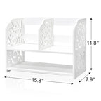 Organizzatore da scrivania in legno retrò a 2 pezzi bianco/bianco sporco