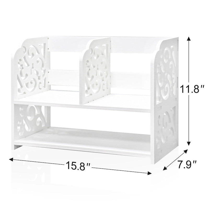 Organizzatore da scrivania in legno retrò a 2 pezzi bianco/bianco sporco