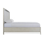 Letto Champagne con pannelli, struttura in legno massello e metallo, King/Queen