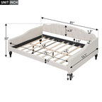 Divano letto singolo a doghe in legno beige, 2 posti