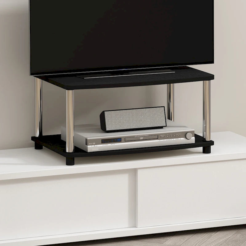 Mobile TV sopraelevato a 2 ripiani, senza attrezzi, Americano / Rovere Bianco / Pino Ambrato / Bianco, montaggio a 1 persona