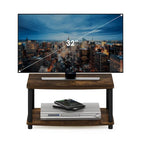 Mobile TV sopraelevato a 2 ripiani, senza attrezzi, Americano / Rovere Bianco / Pino Ambrato / Bianco, montaggio a 1 persona