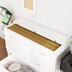Famapy White Murphy Bed with Drawer  Pull-Out Bed Frame + Built-In Charging Station