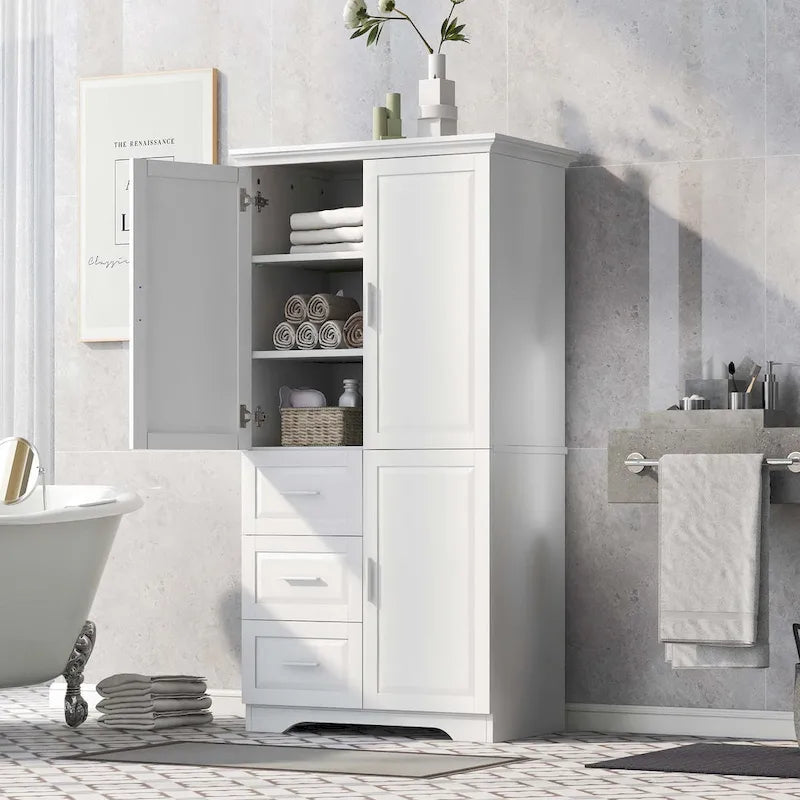Armadio alto nero/bianco/grigio – 3 cassetti e 3 ante, Utente singolo
