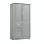 Armadio alto nero/bianco/grigio – 3 cassetti e 3 ante, Utente singolo