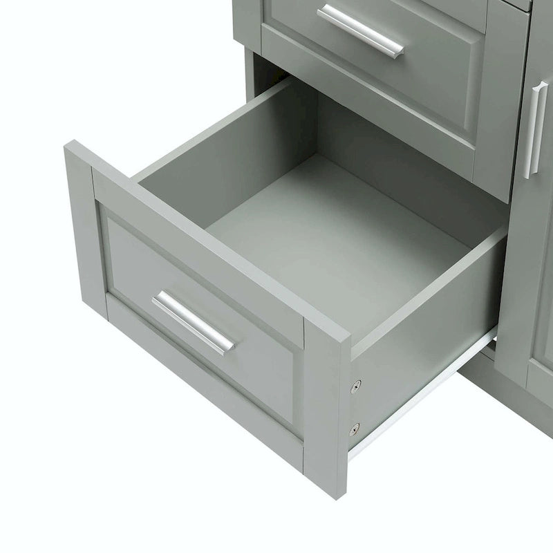 Armadio alto nero/bianco/grigio – 3 cassetti e 3 ante, Utente singolo