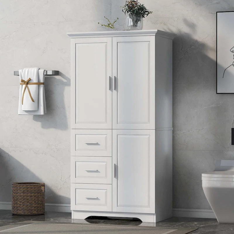 Armadio alto nero/bianco/grigio – 3 cassetti e 3 ante, Utente singolo