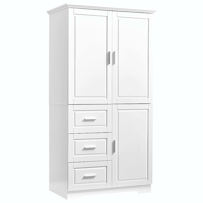 Armadio alto nero/bianco/grigio – 3 cassetti e 3 ante, Utente singolo