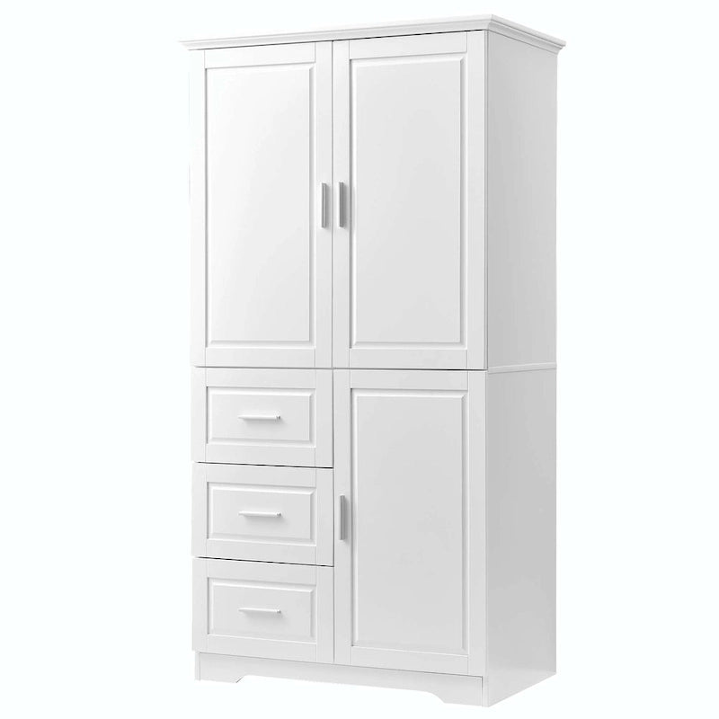 Armadio alto nero/bianco/grigio – 3 cassetti e 3 ante, Utente singolo