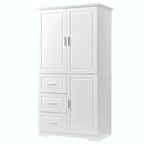 Armadio alto nero/bianco/grigio – 3 cassetti e 3 ante, Utente singolo