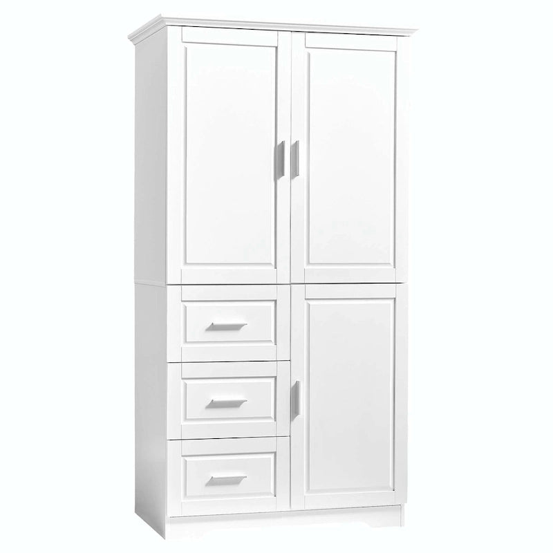 Armadio alto nero/bianco/grigio – 3 cassetti e 3 ante, Utente singolo
