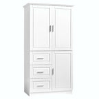 Armadio alto nero/bianco/grigio – 3 cassetti e 3 ante, Utente singolo
