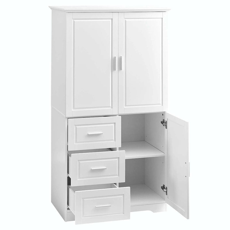 Armadio alto nero/bianco/grigio – 3 cassetti e 3 ante, Utente singolo