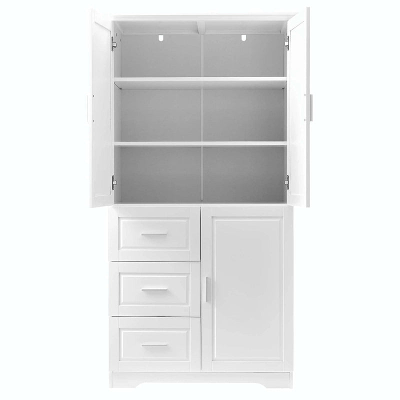 Armadio alto nero/bianco/grigio – 3 cassetti e 3 ante, Utente singolo