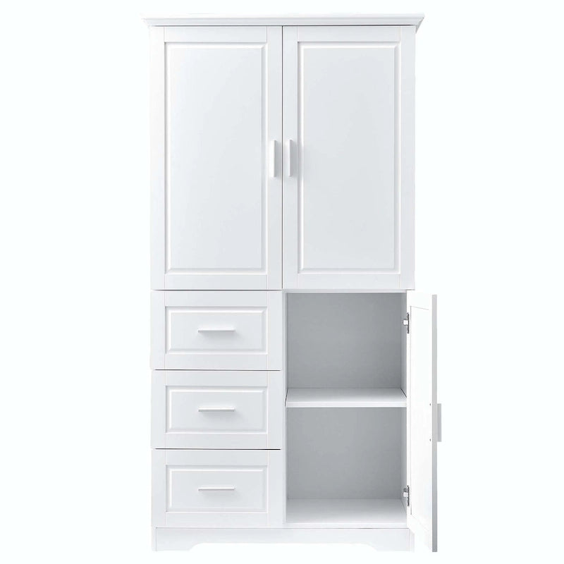 Armadio alto nero/bianco/grigio – 3 cassetti e 3 ante, Utente singolo