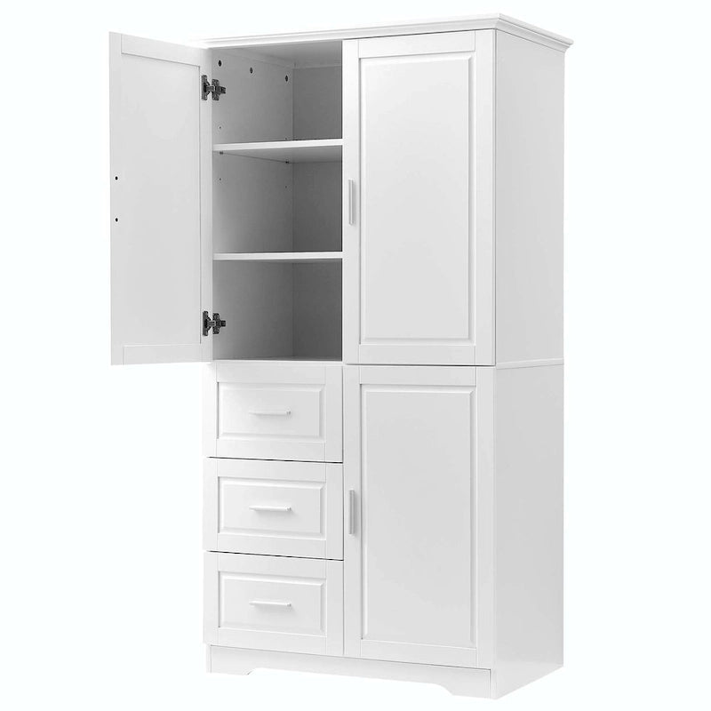 Armadio alto nero/bianco/grigio – 3 cassetti e 3 ante, Utente singolo
