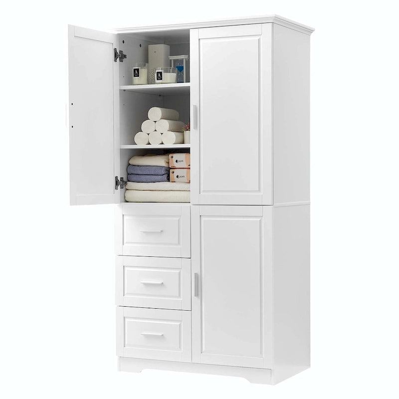 Armadio alto nero/bianco/grigio – 3 cassetti e 3 ante, Utente singolo