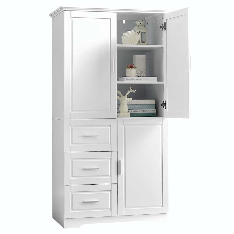 Armadio alto nero/bianco/grigio – 3 cassetti e 3 ante, Utente singolo