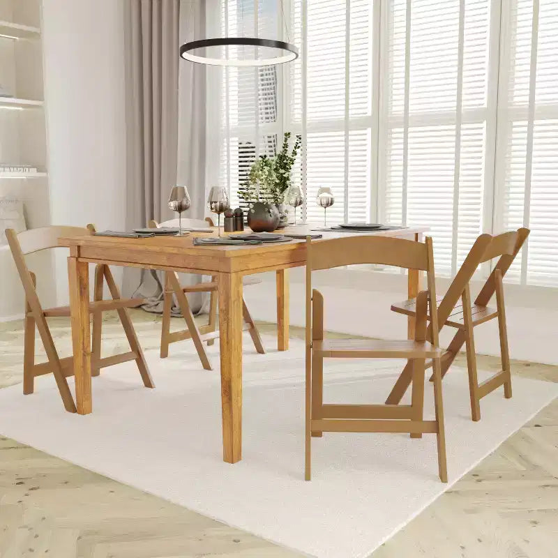 Emma and Oliver Solid Wood Foldable Dining Chair