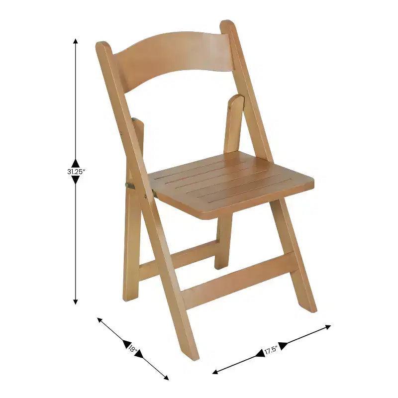 Emma and Oliver Solid Wood Foldable Dining Chair