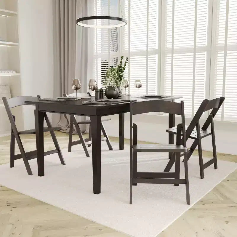 Emma and Oliver Solid Wood Foldable Dining Chair
