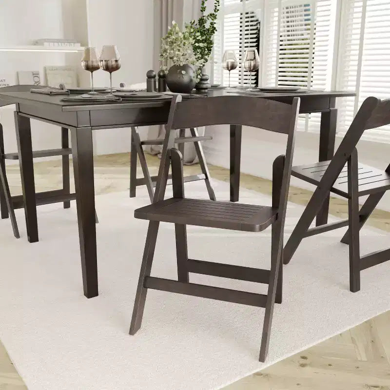 Emma and Oliver Solid Wood Foldable Dining Chair