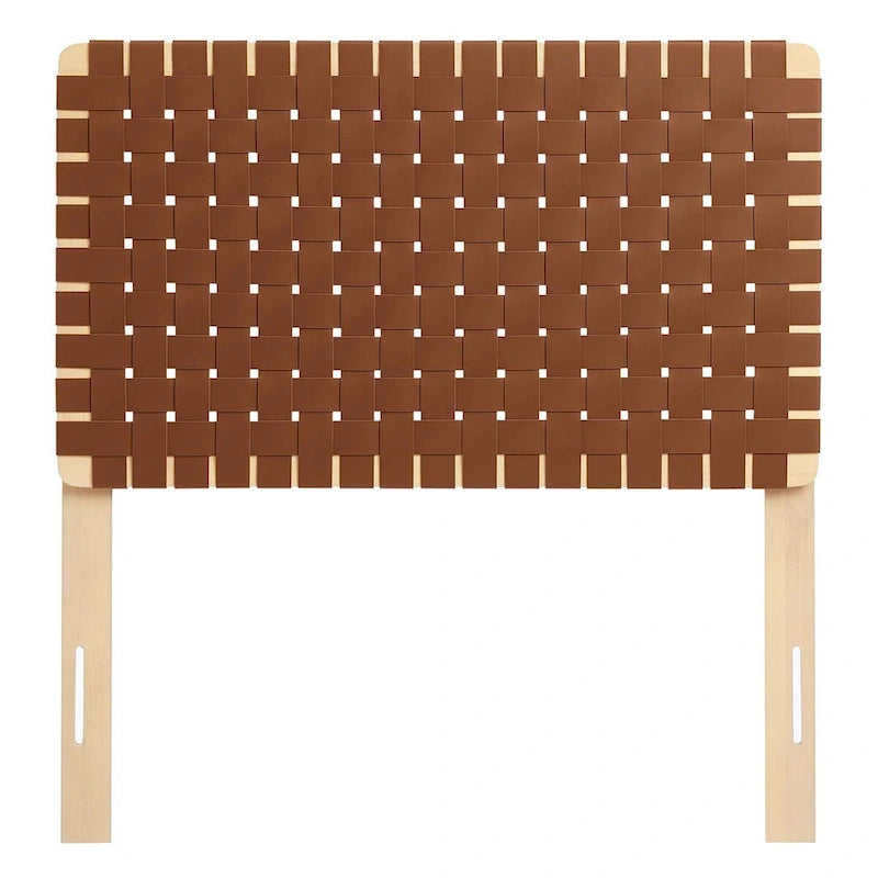 Testiera a parete in ecopelle intrecciata color noce/beige/marrone/nero – Twin/Full/Queen/King
