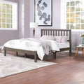 Letto a piattaforma Queen grigio, stile rustico moderno, adatto per 1 materasso