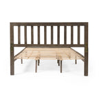 Letto a piattaforma Queen grigio, stile rustico moderno, adatto per 1 materasso