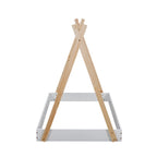 Letto a piattaforma a casetta Nero+Marrone / Bianco+Naturale, singolo, 1 bambino