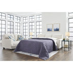 Divano letto matrimoniale Snow/Blue Crosshatch, 2 posti a sedere e 2 posti letto